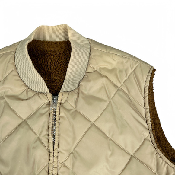 Vintage Hunting Vest Adult LARGE Brown Panhandle Slim Western Sherpa Reversible - Picture 5 of 9